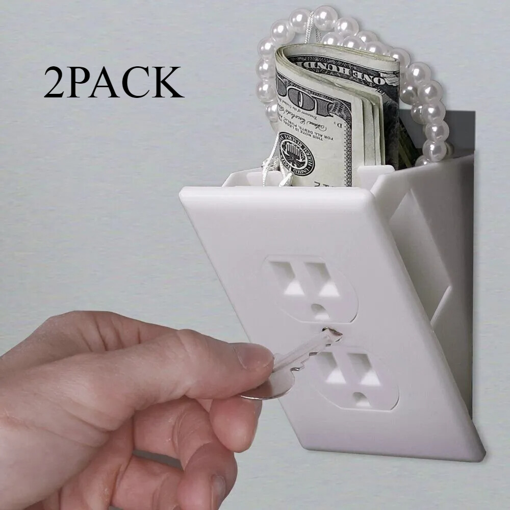 2PCS Hidden Wall Safe Security Electrical Outlet Keys Vault Secret Hide Valuable