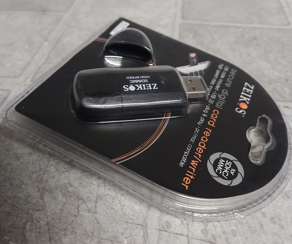NEW ZEIKOS Secure Digital Card Reader/ Writer For SDHC/MMC