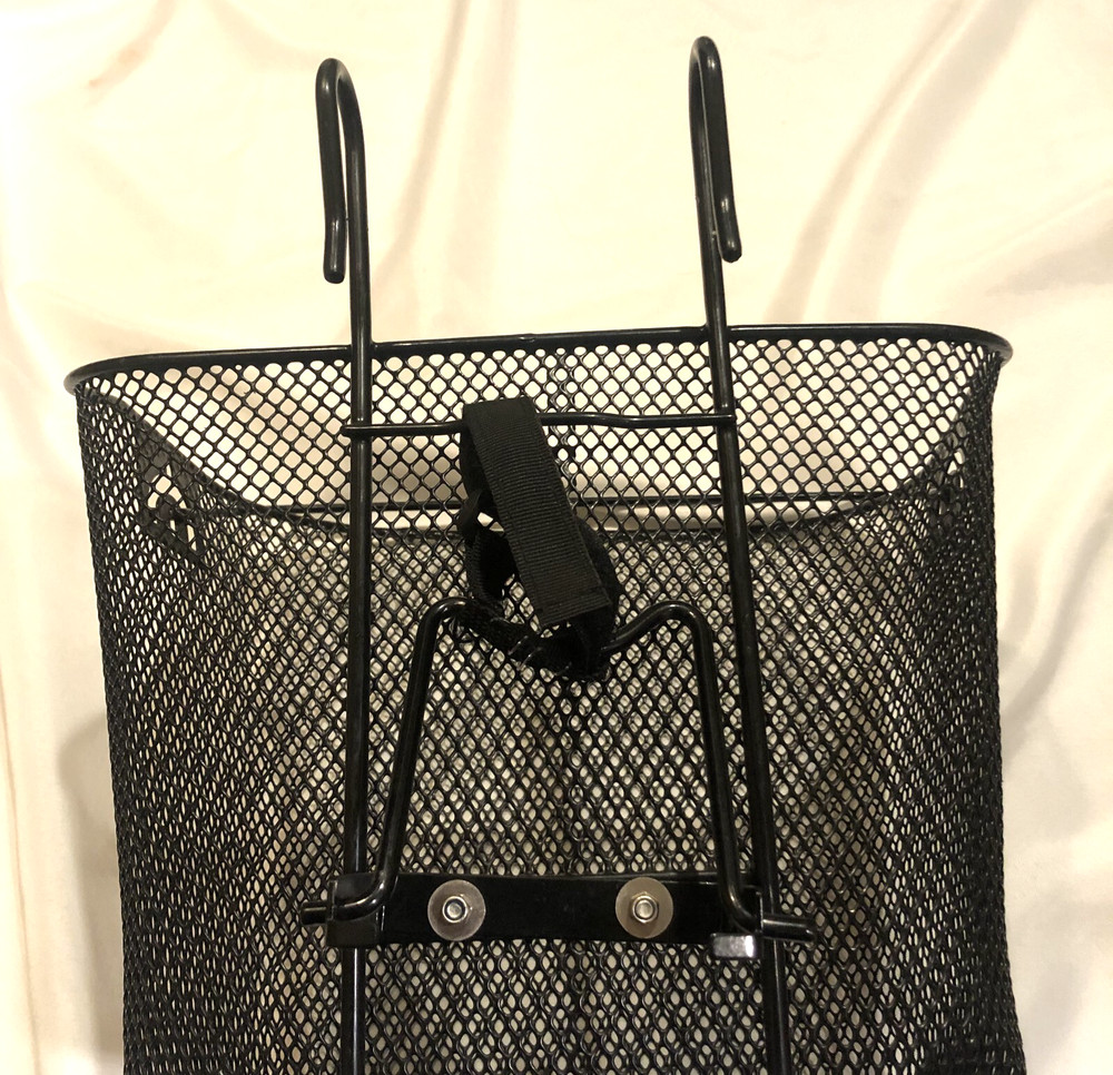 Bicycle Basket Handlebar Wire Mesh Black with Handle Quick Release
