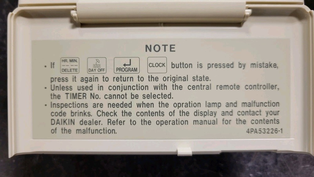Daikin DST301B61 Wall Mounted Schedule Timer Controller Centralized Control VRV