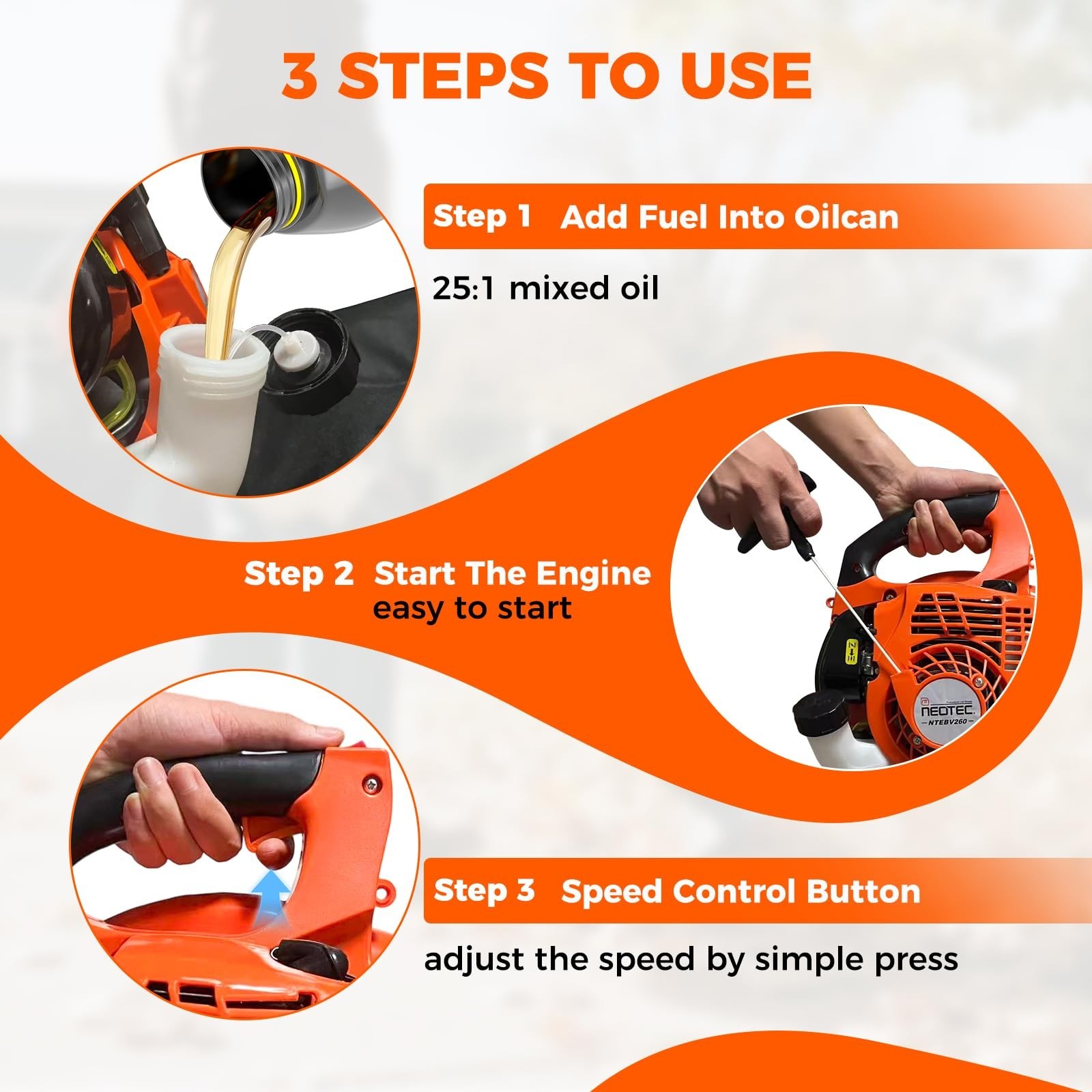 2025 2-Stroke Leaf Blower Handheld Gas Powered Commercial Heavy Duty Grass Yard