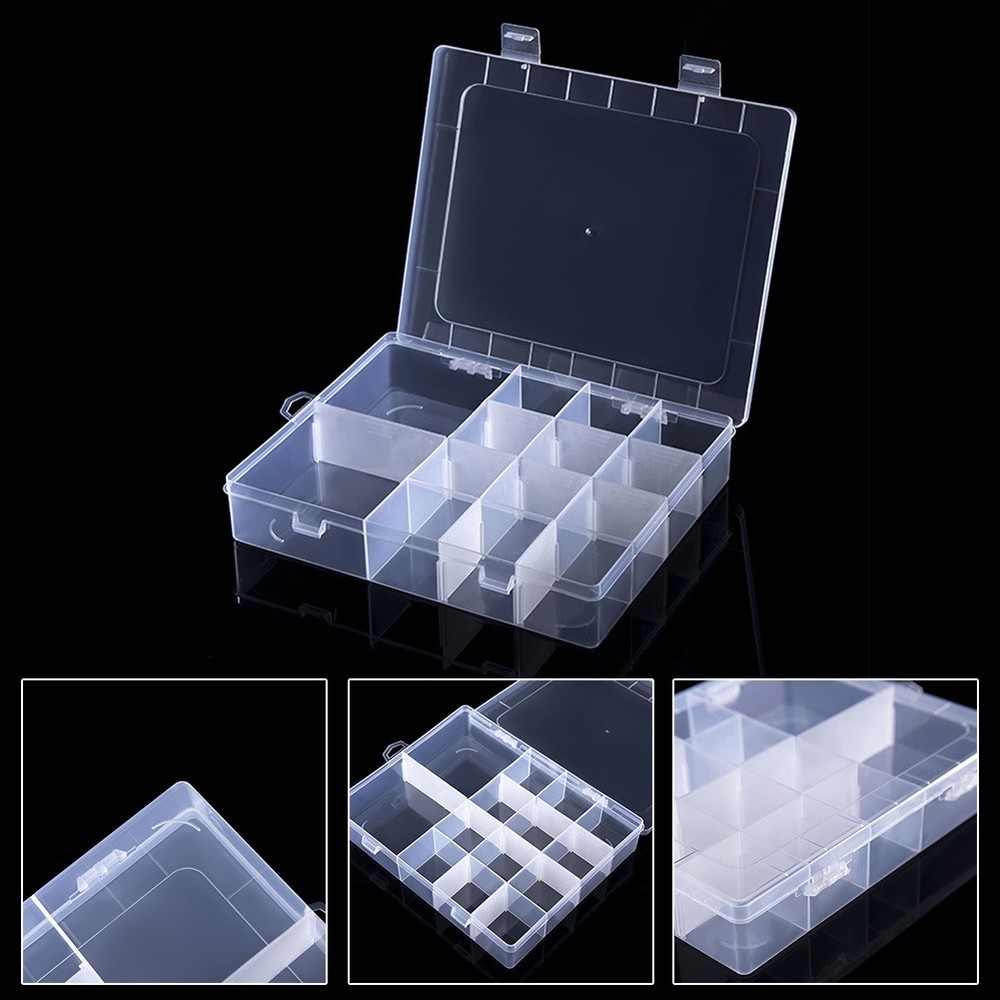 Adjustable Plastic Storage Box Organizer for Screws 14 Grids Compartment Box