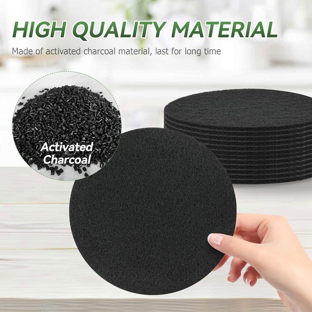12 Pack 6.7 Inch Charcoal Filters for Kitchen Compost Bin Pail Replacement