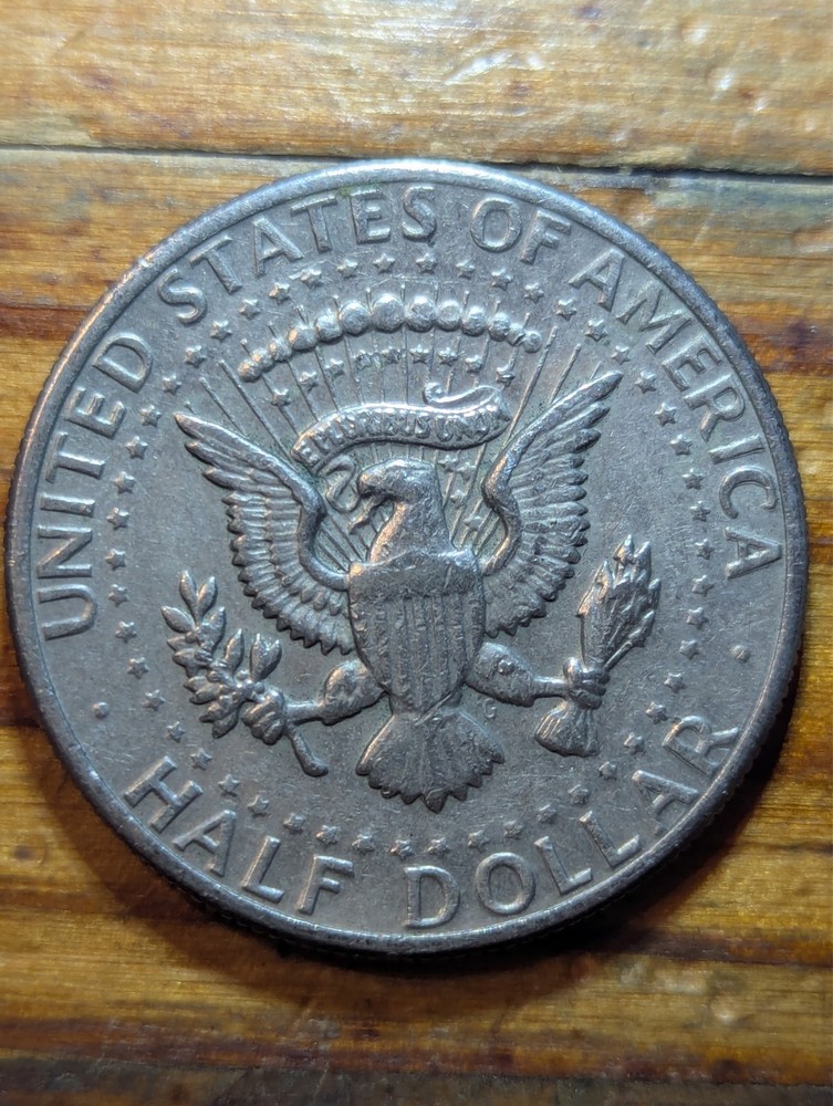 1972 D Kennedy half dollar mechanical doubling reverse