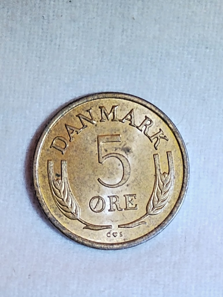 1963 Denmark 5 Ore Excellent Condition