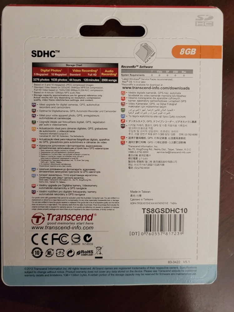 Transcend 8GB SD Card