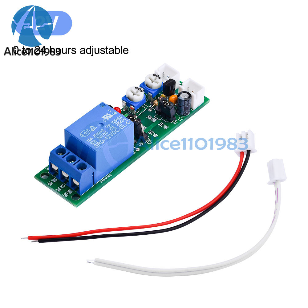 DC 5V 12V 24V 0-24h Adjustable Cycle Timer Delay Relay Module On/Off Switch