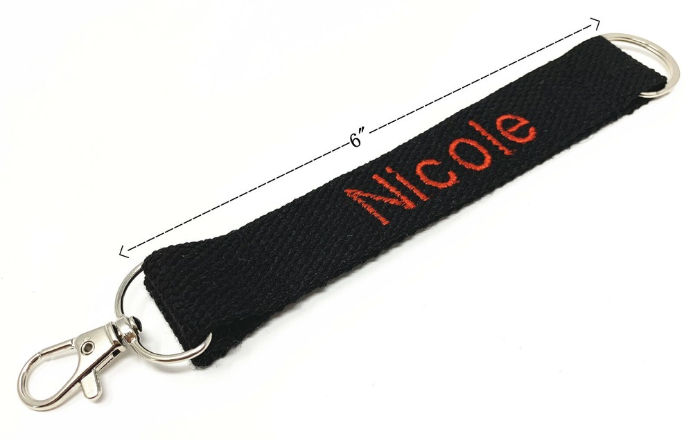Personalized Custom Heavy Webbing Key Fob Keychain with Key ring and clasp