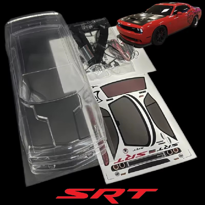 1/10 RC Hellcat Body Shell 190mm Drift SRT Challenger With Spoiler