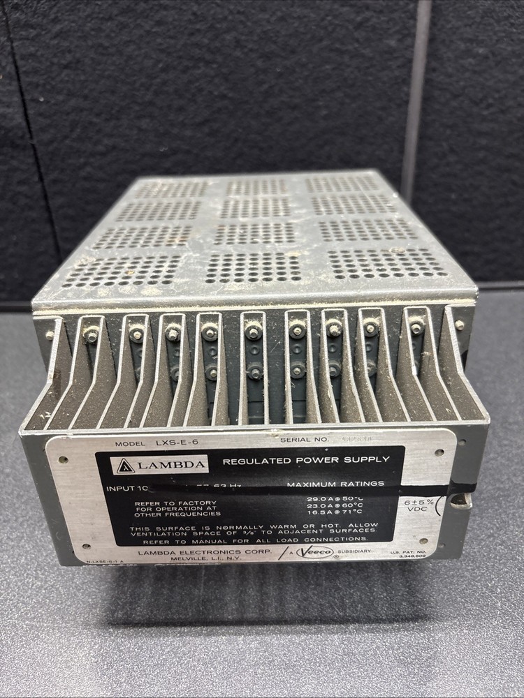 TDK LAMBDA ELECTRONICS MODEL LXS-E-6 REGULATED POWER SUPPLY VEECO USED UNTESTED