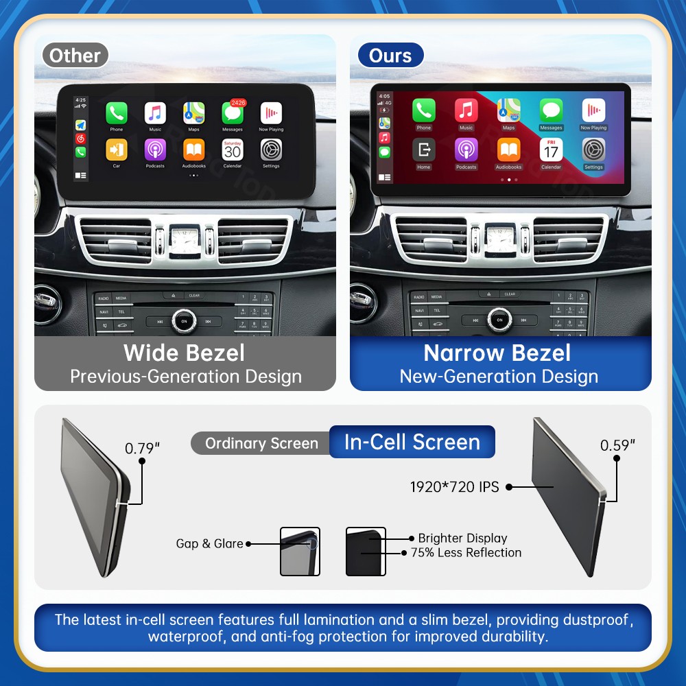 12.3"Android Auto Carplay Screen for Mercedes Benz E Class W212 2012-2015 NTG4.5
