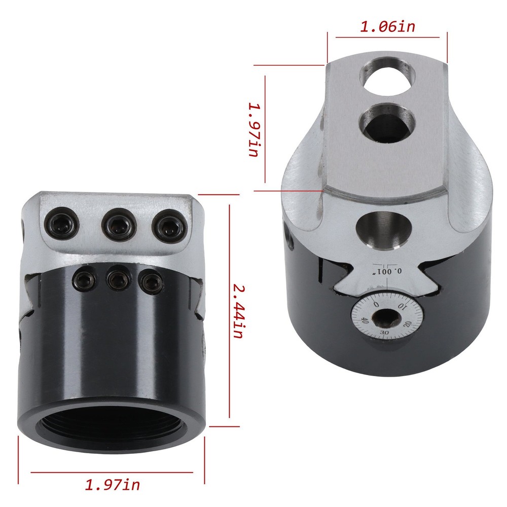 LABLT Precision 2" Threaded Boring Head 1/2" Hole Size 1-1/2-18" Thread Mount