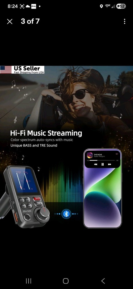 Nulaxy KM30 Bluetooth Car Adapter, FM Transmitter with 1.8" Small, Black