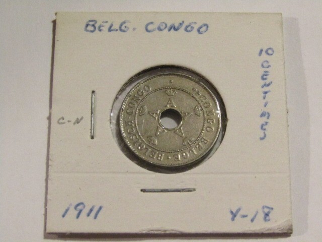 Belgium Congo 1911 10 Centimes Coin