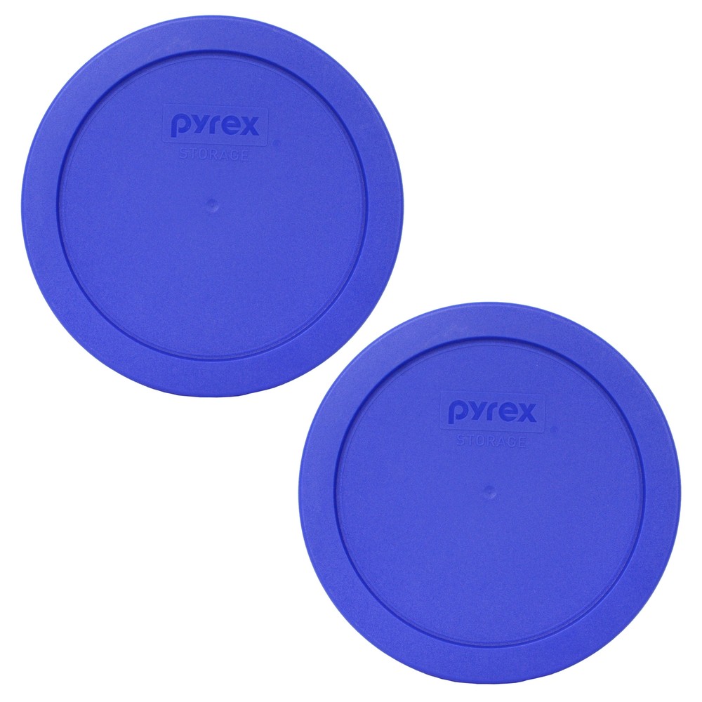 Pyrex 7201-PC Sapphire Blue Plastic Storage Replacement Lid Cover (2-Pack)