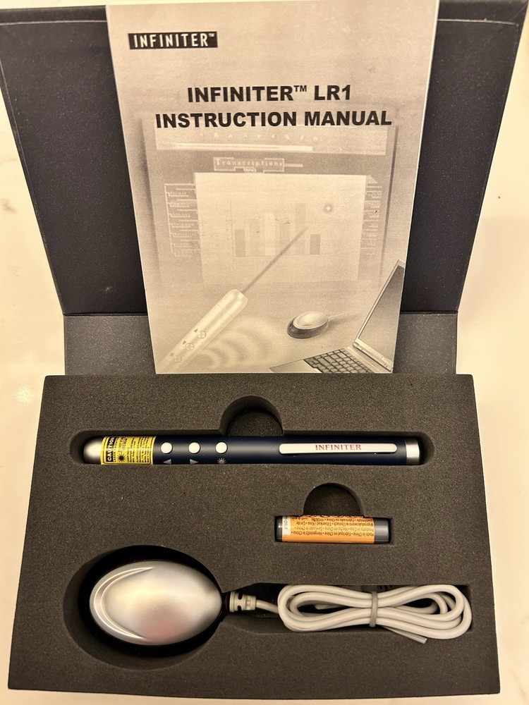 Infiniter LR1 Red Laser Pointer Pen, Remote Page Controller, USB, Battery