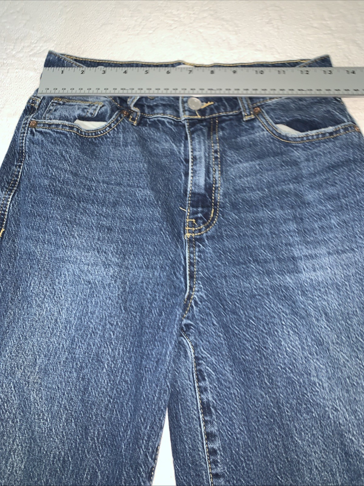 Habitual jeans Denver high rise wide leg raw hem blue stretch denim Sz 28 - 6
