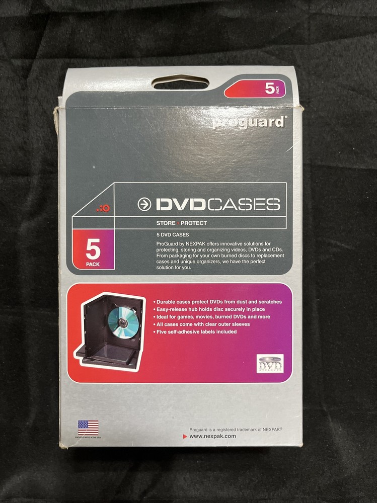 NEXPAK DVD3-BLK-5PK DVD Storage Case. New.