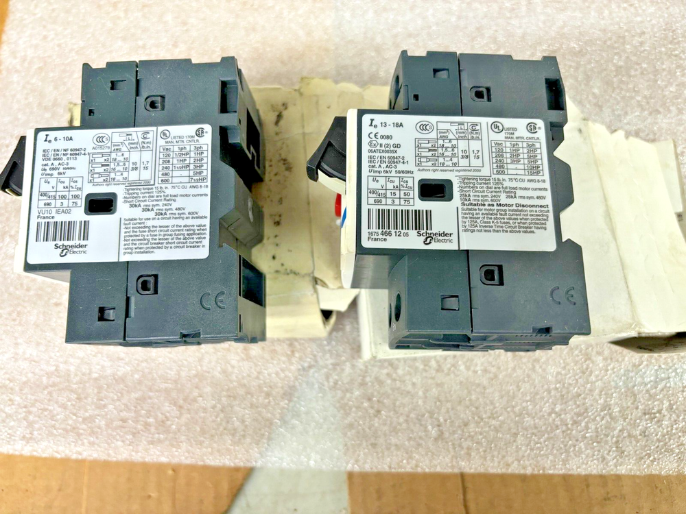 2 NEW TELEMECANIQUE MANUAL MOTOR STARTERS