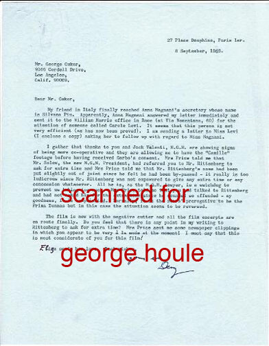 DERRY MOORE - LETTERS - SIGNED - CUKOR - PHOTOGRAPHER