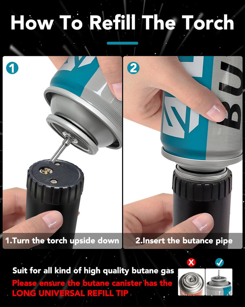 Lightsaber Torch Lighter – Butane Refillable Kitchen Torch, Adjustable Flame Tor