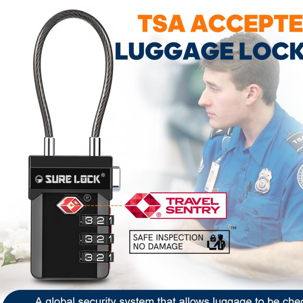 TSA Approved Zinc Alloy Luggage Locks with Re-settable Code, Multiple Colors