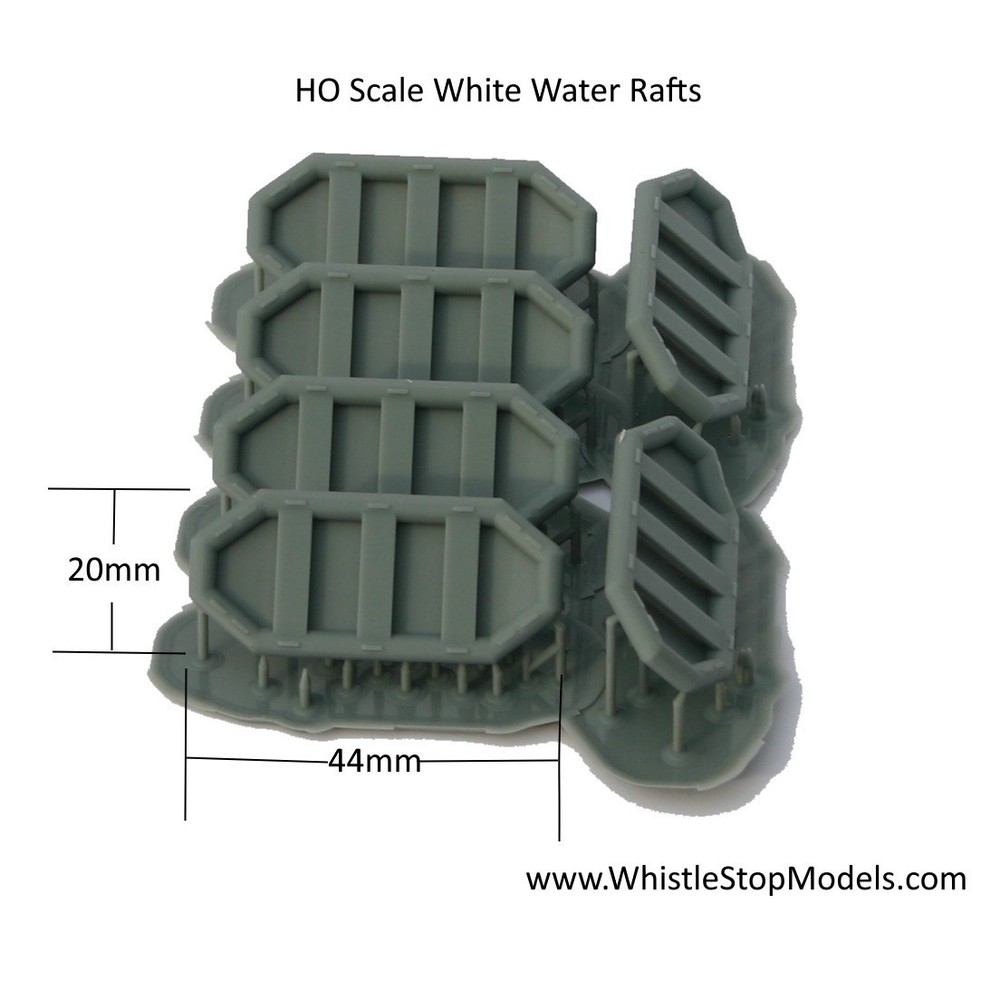 HO Scale White Water Rafts (6)