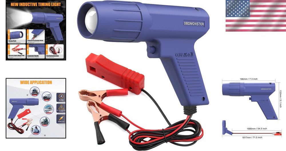 Professional 12V Ignition Timing Light - Bright Strobe for Accurate Diagnostics
