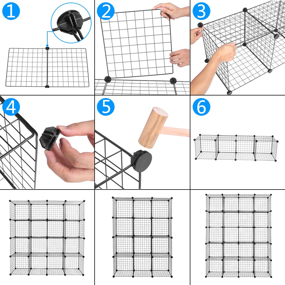 20-Cube Organizer Cube Storage Storage Shelves Wire Cube Shelves Metal Grid