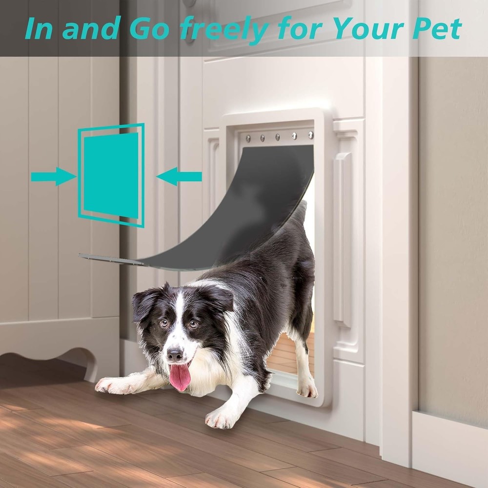 2PACK Large Dog Door Replacement Flaps with Screws - Pet Large, Gray