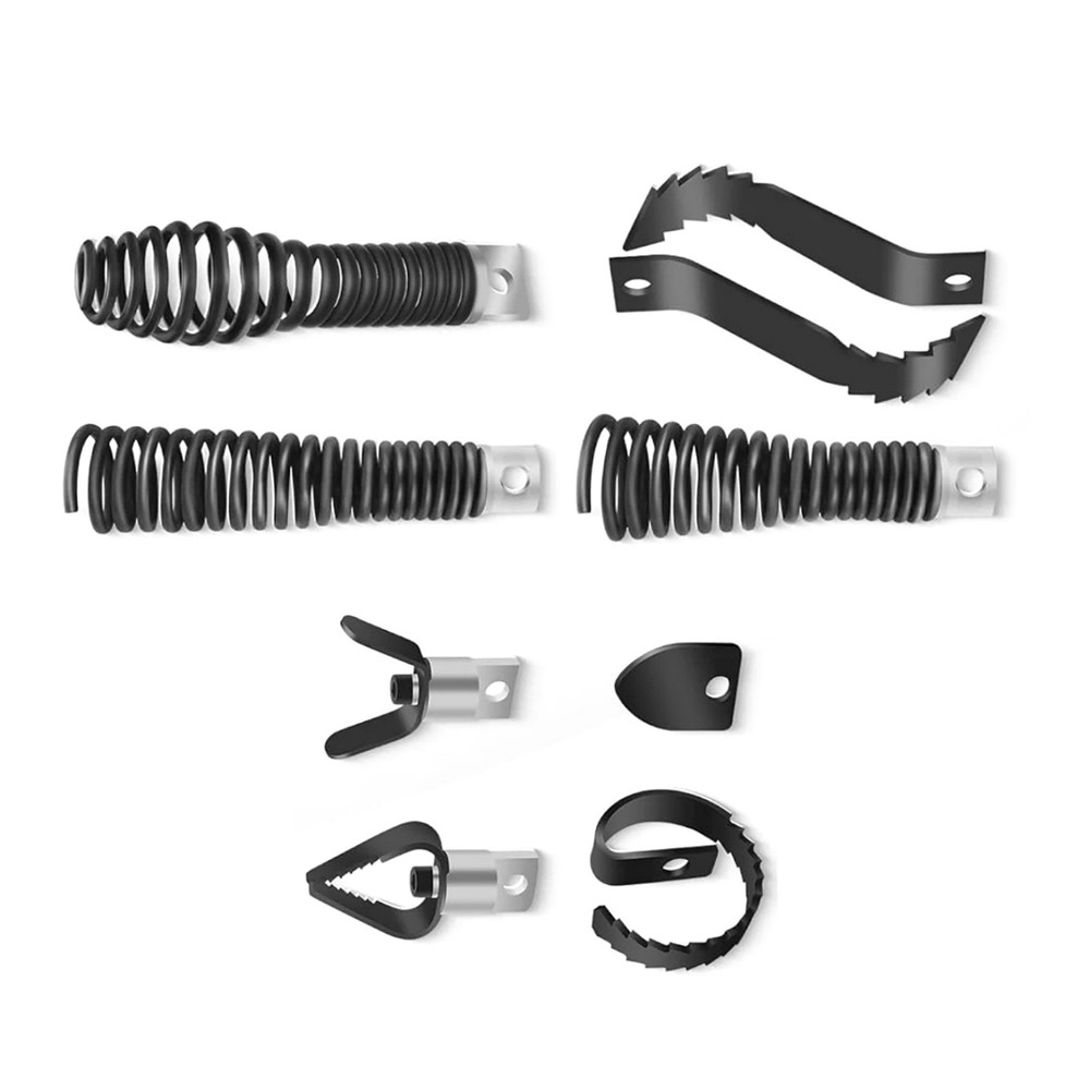 8PCS Drain Drill Attachments, Multi-Function Cutter Heads for Snake Machines
