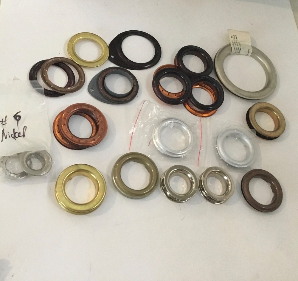 Grommets assorted sizes and colors + extra backings