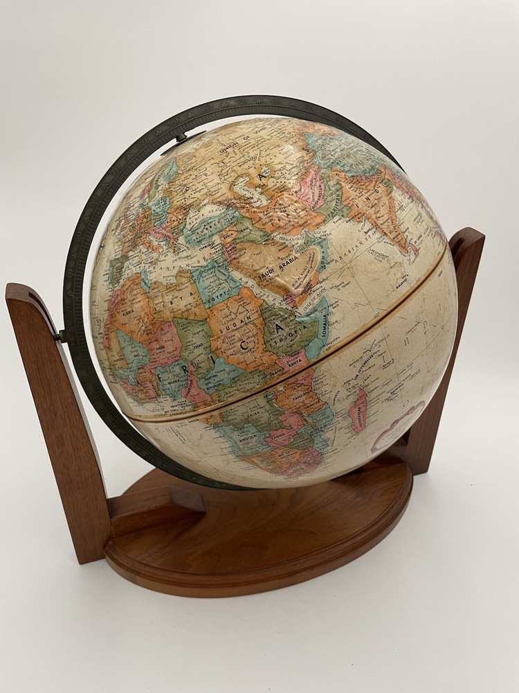 Vintage  Replogle "World Classic" series globe Solid Wood Base