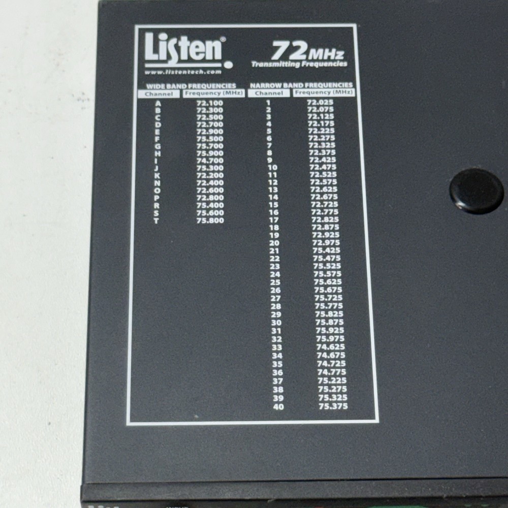 Listen Technologies LT-800-072 Stationary FM Transmitter 72 MHz NO AC ADAPTER