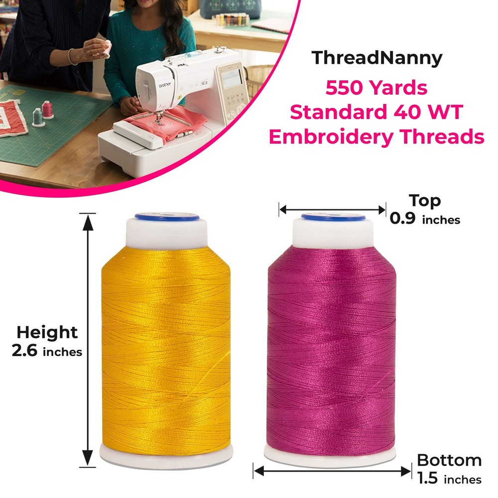 80 Spools Embroidery Sewing Machine Polyester Thread 120D/2 40weight Each Spo...