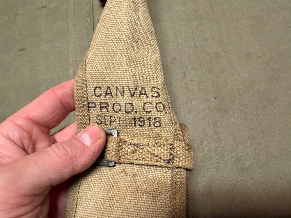 ORIGINAL WWI WWII US ARMY M1917 PICK AXE CARRIER COVER-DATED 1918