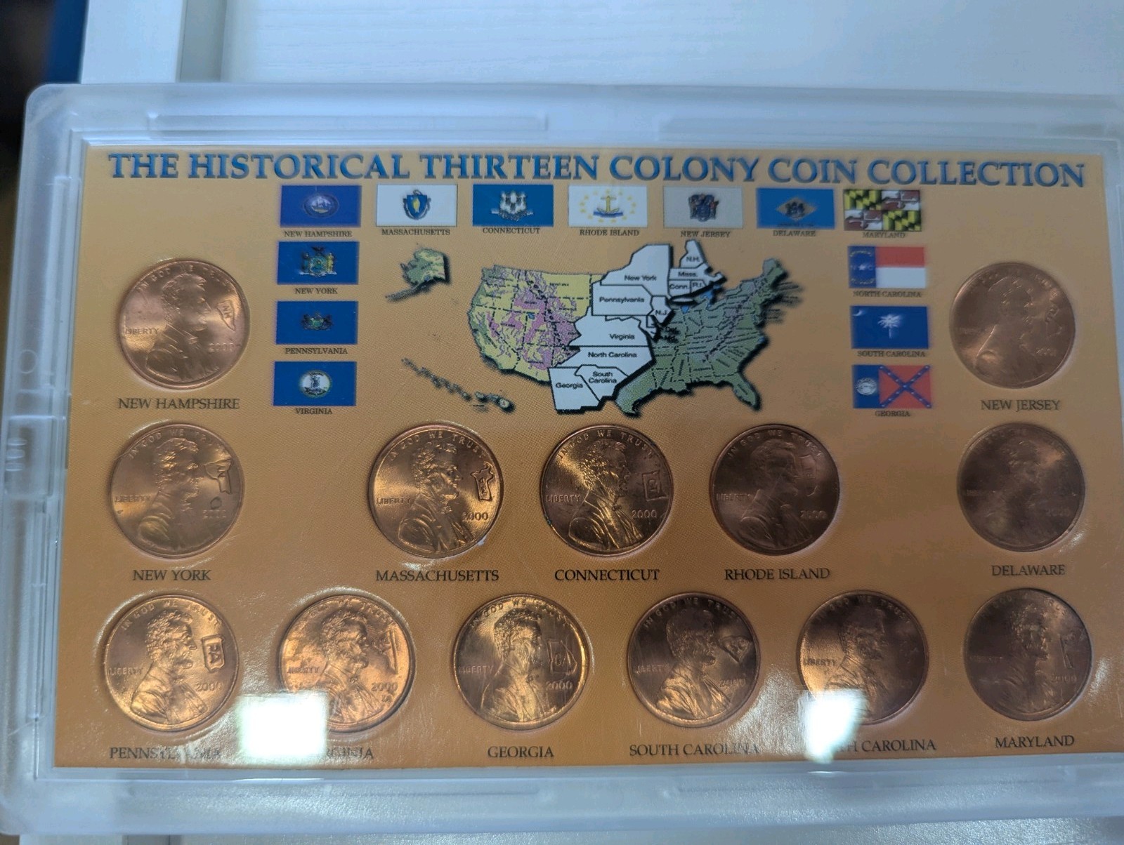 The Historical Thirteen Colony Coin Collection - Engraved Pennies