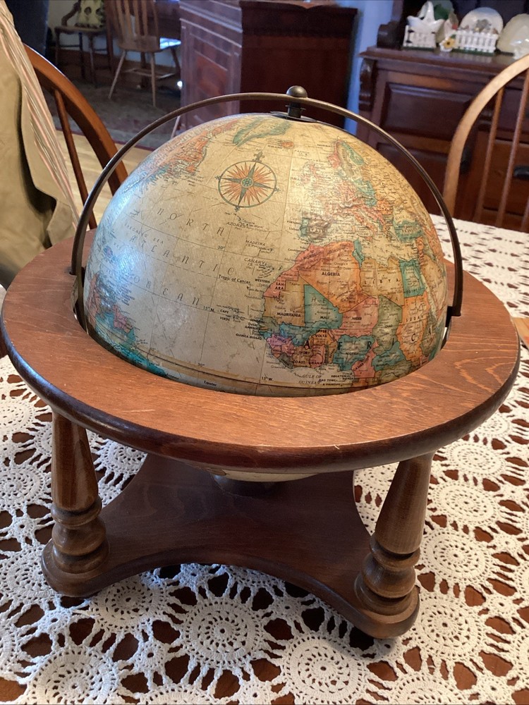 Vntage Replogle 12" Diameter World Classic Globe w\Wood Base