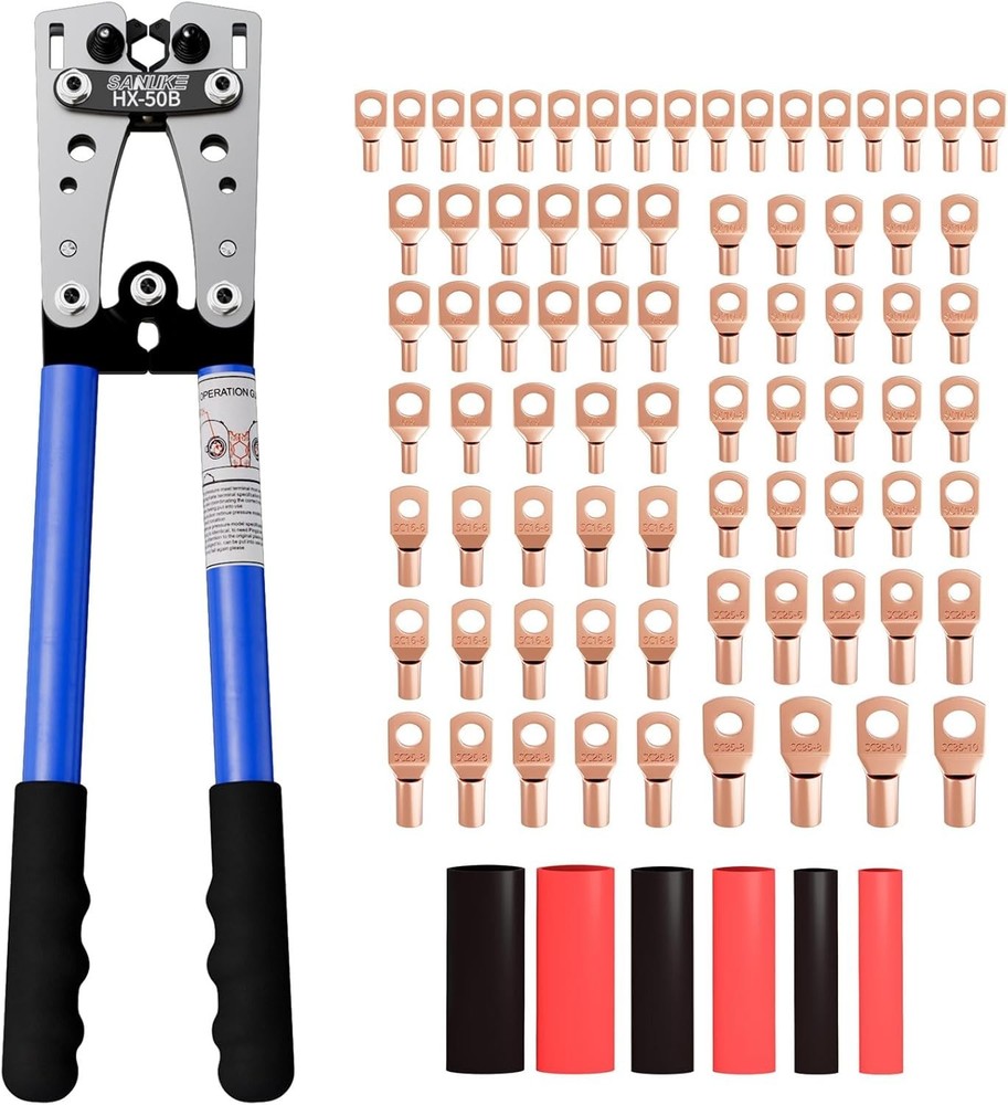 Professional Battery Cable Crimping Tool - Complete Kit