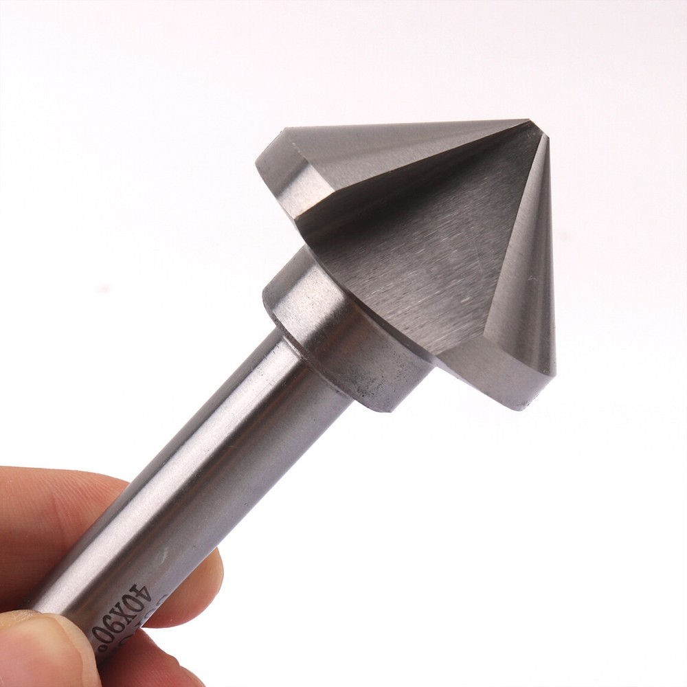 3 Flute HSS Chamfer Chamfering End Mill Cutter Bit Countersink Set 30mm & 40mm