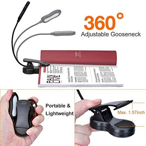 Amber Book Light, Rechargeable Blue Light Blocking Reading Light, Clip on Book