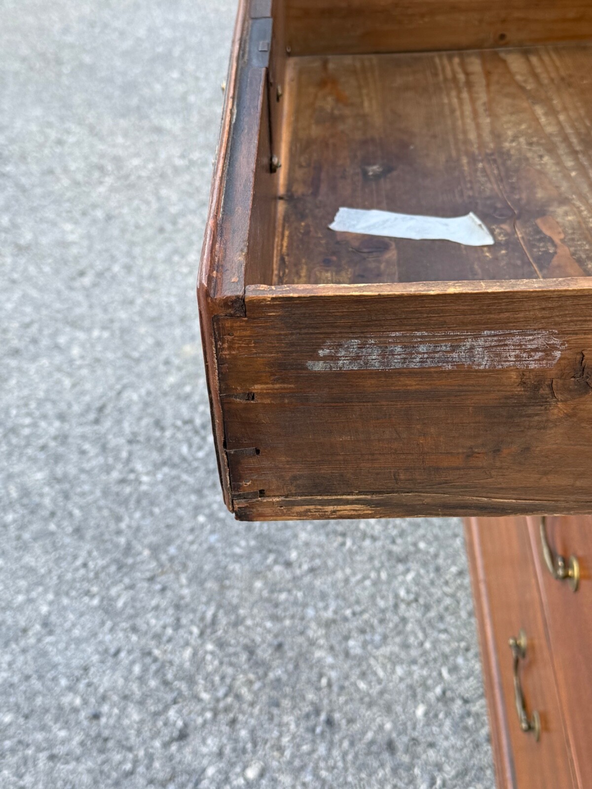 Antique walnut chippendale chest of drawers dresser bracket feet 1780 country