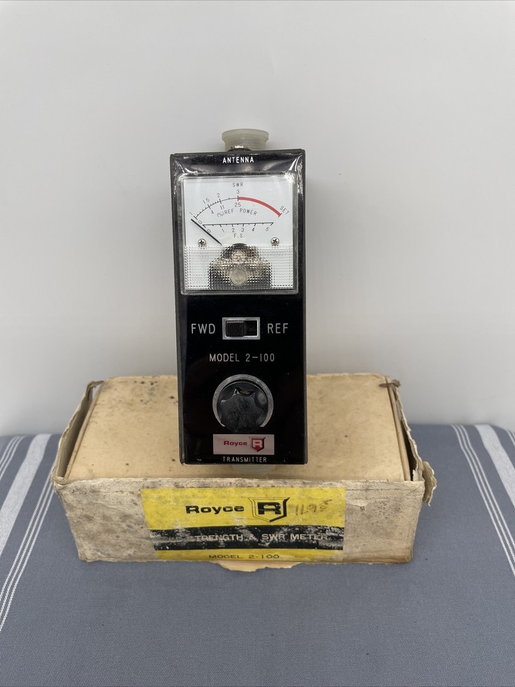 Royce Electronics Model 2–100 Field Strength & SWR Meter Original Box
