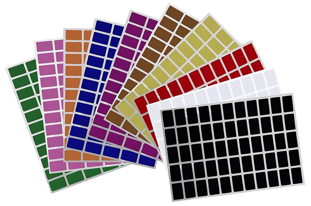 Rectangle Color Coding Labels 1 Inch x 0.625 Inch Removable Writable Stickers
