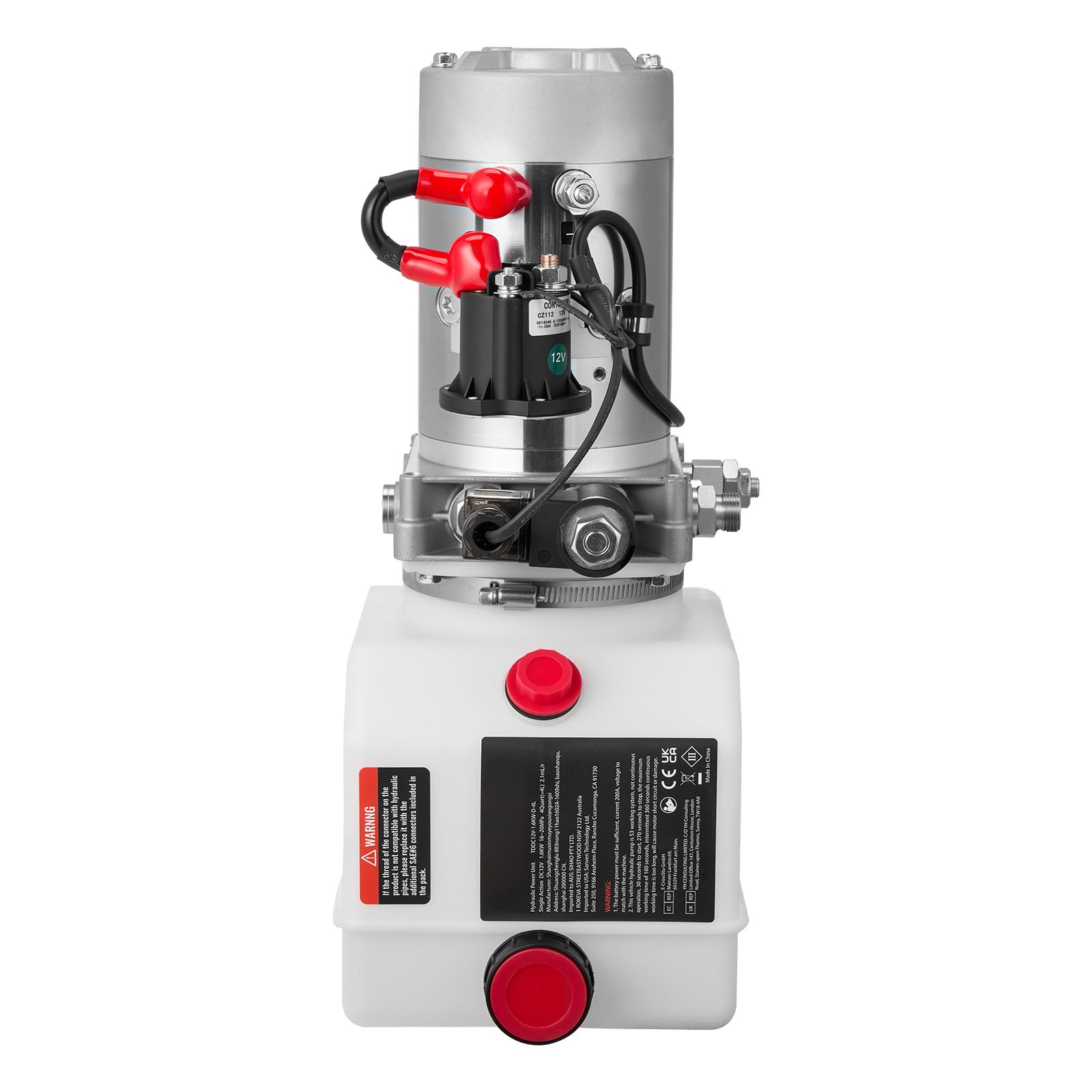 Uimoso 4 Quart Single Acting Hydraulic Pump Dump Trailer Power Unit 12V Plastic