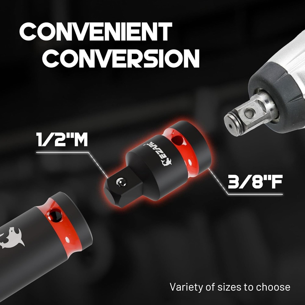 EZARC 21PCS Impact Socket Adapter Set, Include CR-MO Universal Swivel Socket Set