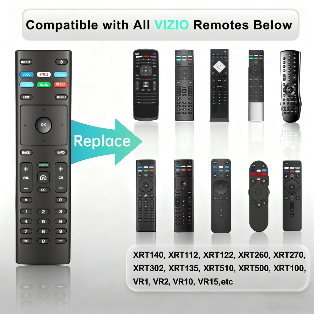 Luyeper Replacement for Vizio Smart TV Remote Control, XRT136 Black