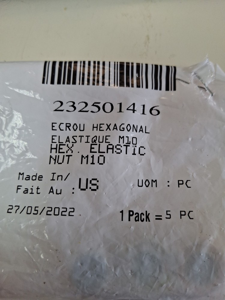 Brp Hex Elastic Nut M10 232501416 Qty 3