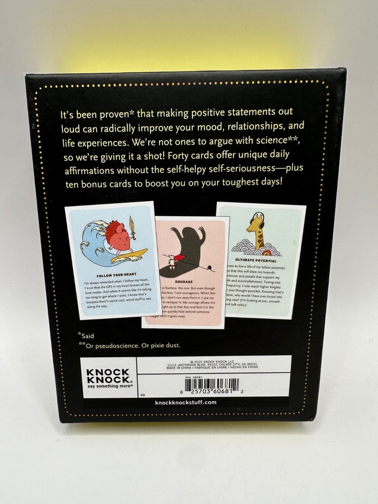 Affirmators! 50 Affirmation Cards To Help You Help Yourself COMPLETE