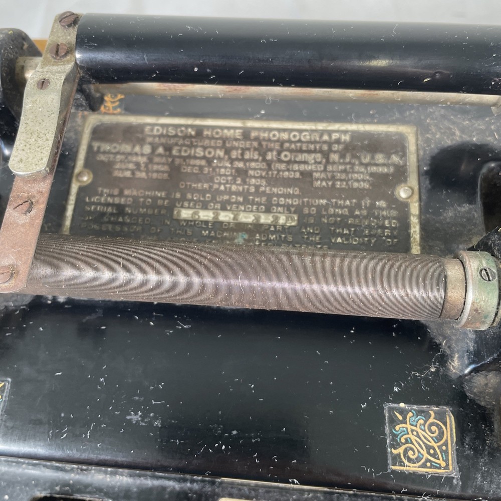 Antique Edison Home Model Cylinder Phonograph Untested